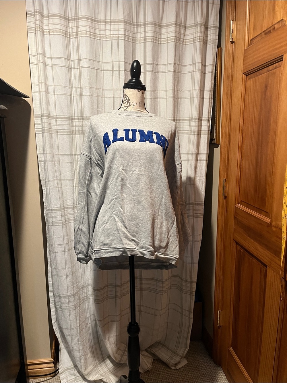 aerie Gray Crewneck Sweatshirt with Blue 'ALUMNI' Lettering